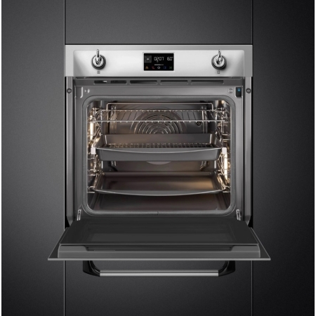 Электрический духовой шкаф с функцией пара и пиролиза SMEG SOP6902S2PX