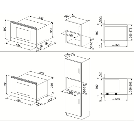 Встраиваемая микроволновая печь SMEG MP322X1