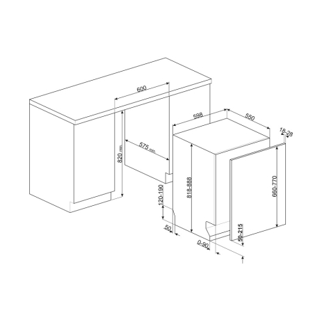 Встраиваемая посудомоечная машина SMEG STL7324AQL