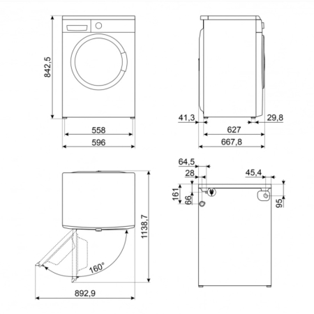 Соло стиральная машина SMEG WM3T24RU
