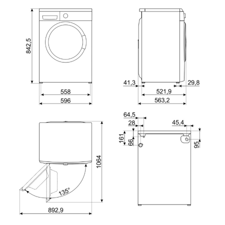Соло стиральная машина SMEG WM3T84RU4