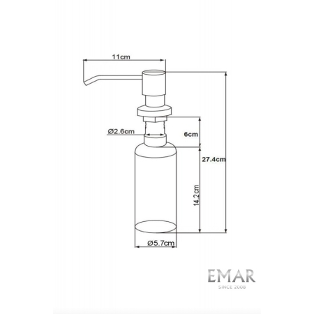 Дозатор EMAR ЕД-401D.PVD Matt Gold диаметр 30мм