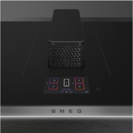 Индукционная варочная панель со встроенной вытяжкой SMEG HHSL7845X