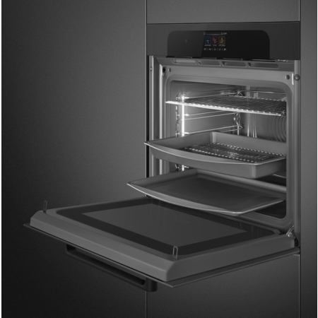 Электрический духовой шкаф с функцией пара и СВЧ SMEG SO6204APB