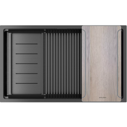Мойка подстольный монтаж Paulmark NEXT-MULTI SINK 74 UNI вороненая сталь