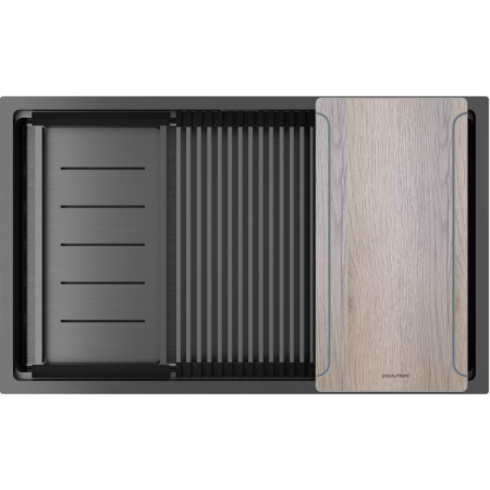 Мойка подстольный монтаж Paulmark NEXT-MULTI SINK 74 UNI вороненая сталь