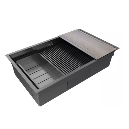 Мойка подстольный монтаж Paulmark NEXT-MULTI SINK 74 UNI вороненая сталь