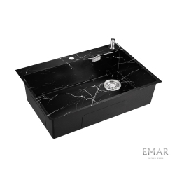 Врезная мойка EMAR EMB-660(TOP) Black Elegant