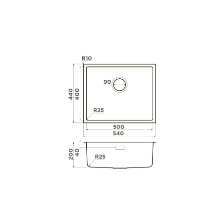Мойка подстольный монтаж OMOIKIRI Tadzava 54-U/I-IN нержавеющая сталь