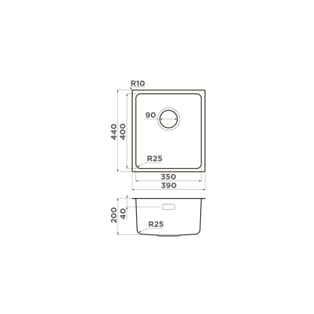 Мойка подстольный монтаж OMOIKIRI Tadzava 39-U/I-GM вороненая сталь