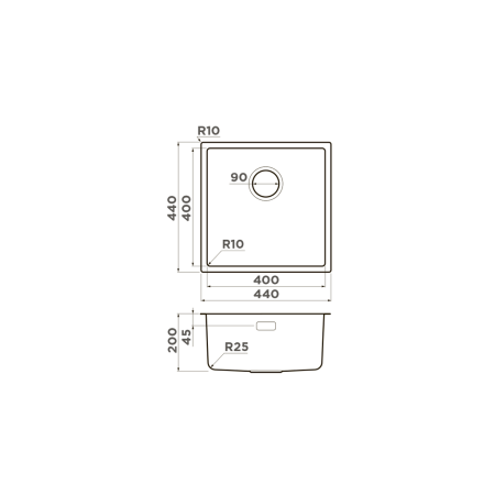 Мойка подстольный монтаж OMOIKIRI Tadzava 44-U/I Ultra IN нержавеющая сталь
