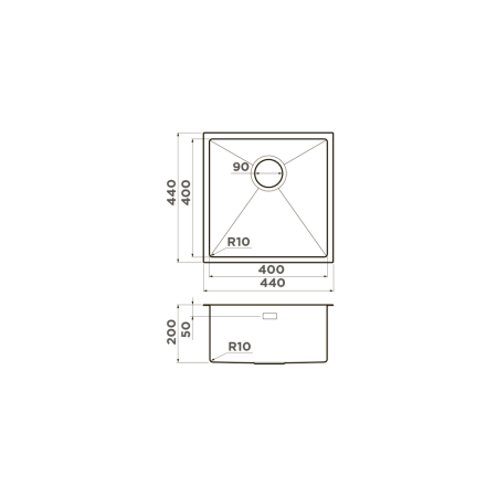 Мойка подстольный монтаж OMOIKIRI Taki 44-U/IF-IN нержавеющая сталь