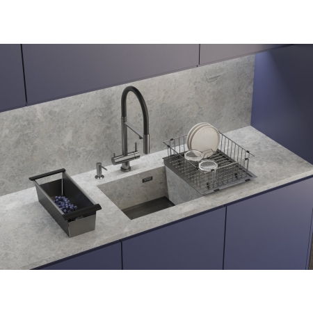 Мойка подстольный монтаж OMOIKIRI Kasen 49-16 INT GM вороненая сталь