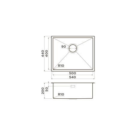 Мойка подстольный монтаж OMOIKIRI Taki 54-U/IF-GB графит