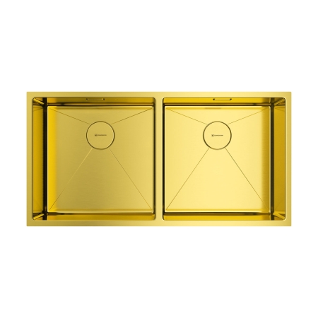 Мойка подстольный монтаж OMOIKIRI Taki 86-2-U/IF-LG светлое золото