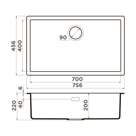 Мойка подстольный монтаж OMOIKIRI Yamakawa 75-U/I-GR Artceramic/leningrad grey
