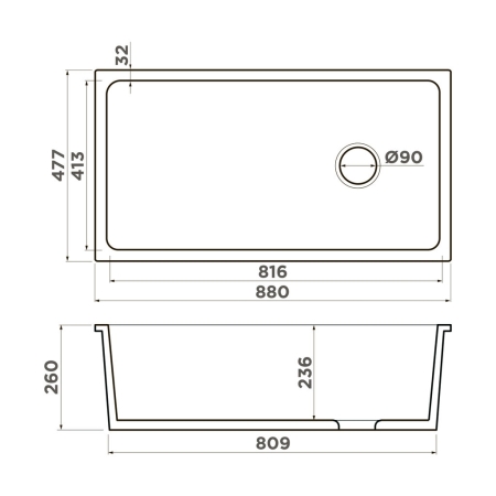 Мойка подстольный монтаж OMOIKIRI Tokara 88-U/I-WH GLOSSY SIDE Natceramic/белый глянцевый