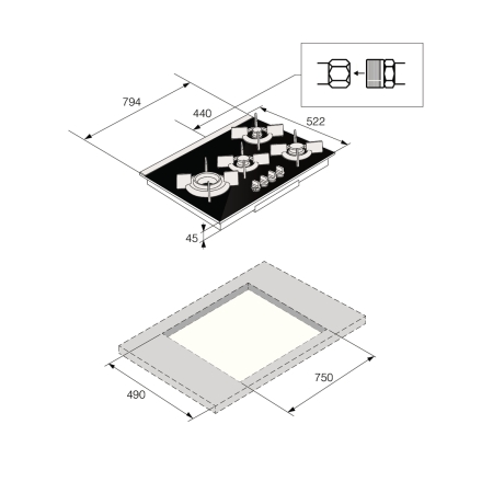 Газовая варочная поверхность ASKO HG8843BGB1