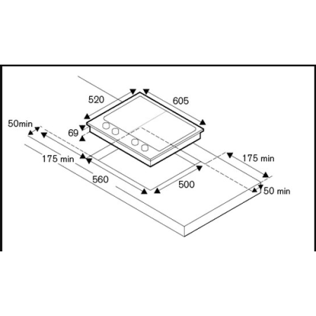 Газовая варочная поверхность BERTAZZONI PM6040X