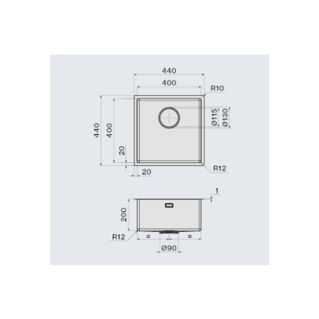 Мойка подстольный монтаж FALMEC COMO 40