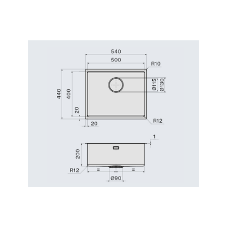 Мойка подстольный монтаж FALMEC COMO 50