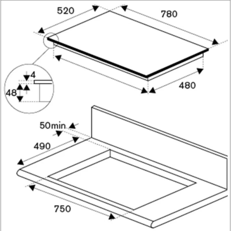 Индукционная варочная поверхность BERTAZZONI P784IC1B2NEE