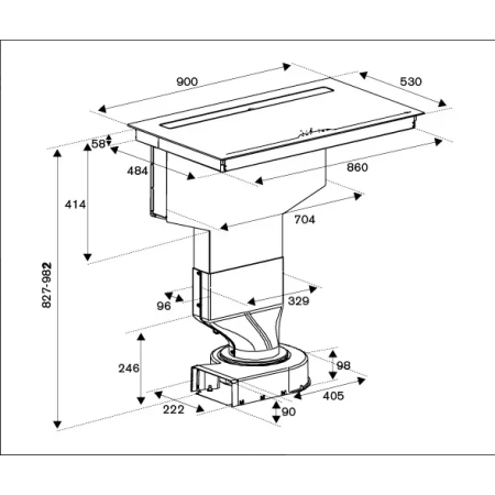 Индукционная варочная поверх.с интегрир. вытяжкой BERTAZZINI P904IBHNE