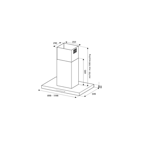 Островная вытяжка BERTAZZONI KTI90PRO1XA