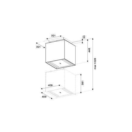Островная вытяжка BERTAZZONI KUD40PRO1XA
