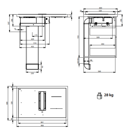 Индукционная варочная поверх.с интегрир. вытяжкой FALMEC ZERO EASY