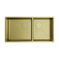 Мойка подстольный монтаж OMOIKIRI Taki 85-2-LB-U/IF SIDE-LG светлое золото