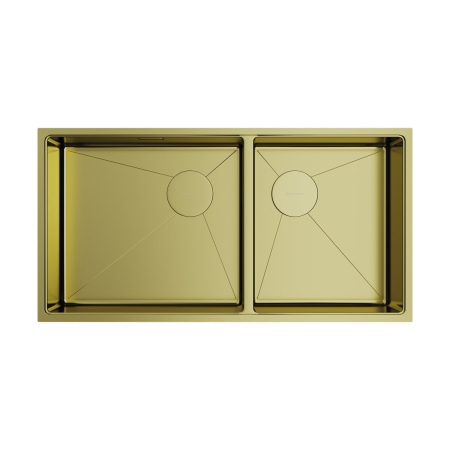 Мойка подстольный монтаж OMOIKIRI Taki 85-2-LB-U/IF SIDE-LG светлое золото