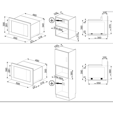Встраиваемая микроволновая печь SMEG FMI120B3