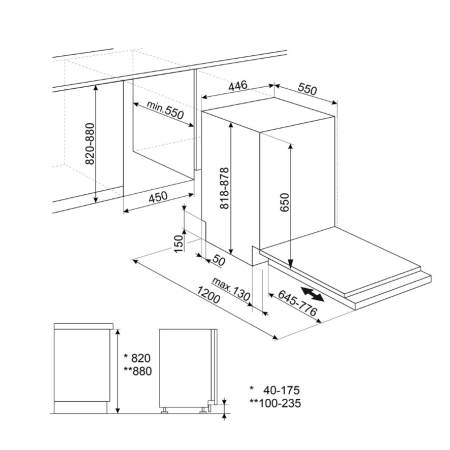 Встраиваемая посудомоечная машина SMEG ST4523IN