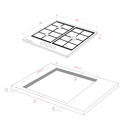Газовая варочная поверхность KUPPERSBERG FG46B