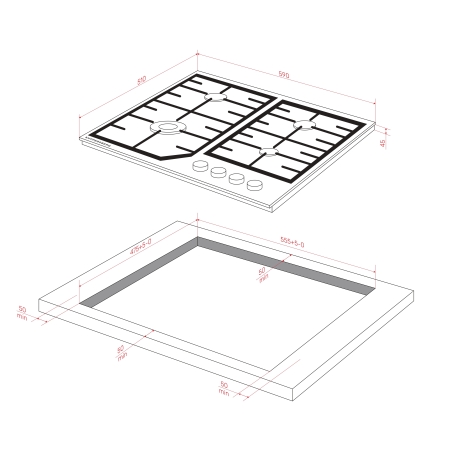 Газовая варочная поверхность KUPPERSBERG FG66W