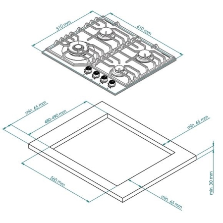Газовая варочная поверхность KUPPERSBERG FS610WSilver