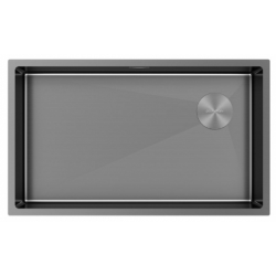 Мойка подстольный монтаж Paulmark NEXT-SKEW 74UNI вороненая сталь