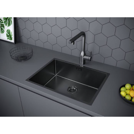 Мойка подстольный монтаж Paulmark NEXT 58UNI вороненая сталь