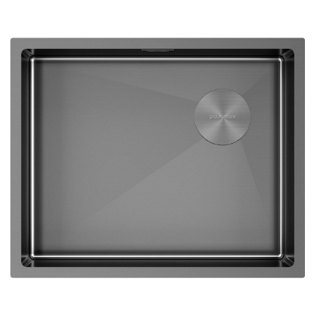 Мойка подстольный монтаж Paulmark NEXT-SKEW 54UNI вороненая сталь