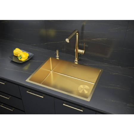 Мойка подстольный монтаж Paulmark NEXT-SKEW 58UNI брашированное золото