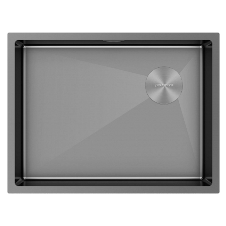 Мойка подстольный монтаж Paulmark NEXT-SKEW 58UNI вороненая сталь