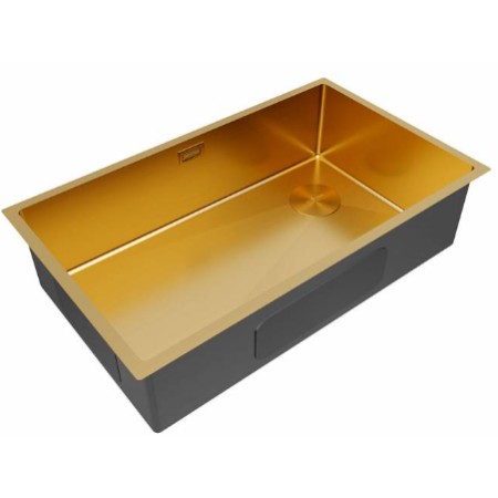 Мойка подстольный монтаж Paulmark NEXT-SKEW 74UNI брашированное золото