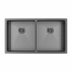 Мойка подстольный монтаж Paulmark GERBERG 78/2UNI вороненая сталь