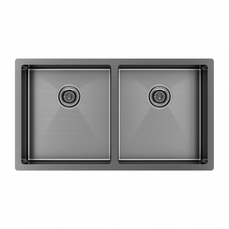 Мойка подстольный монтаж Paulmark GERBERG 78/2UNI вороненая сталь