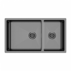 Мойка подстольный монтаж Paulmark GERBERG 78/2SUNI вороненая сталь