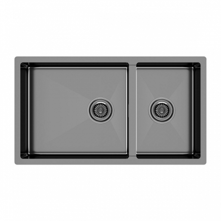 Мойка подстольный монтаж Paulmark GERBERG 78/2SUNI вороненая сталь