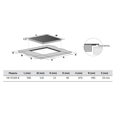 Электрическая варочная поверхность KORTING HK95309B