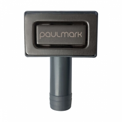 Аксессуары для мойки PAULMARK перелив прямоугольный с логотипом вороненая сталь