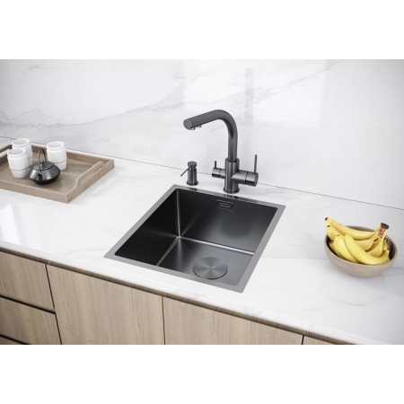 Мойка подстольный монтаж Paulmark NEXT 38UNI вороненая сталь